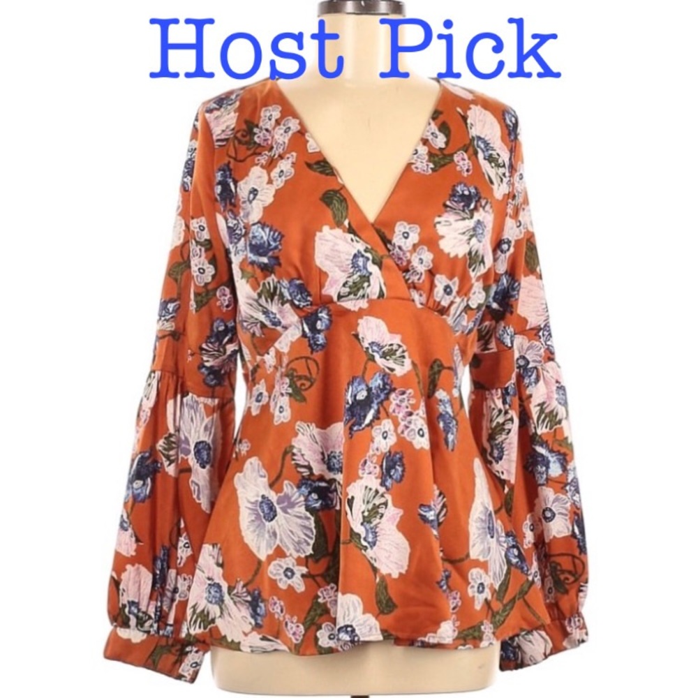 NWT, 🎉HP🎉Lumie Ginger Floral Blouse Empire Waist